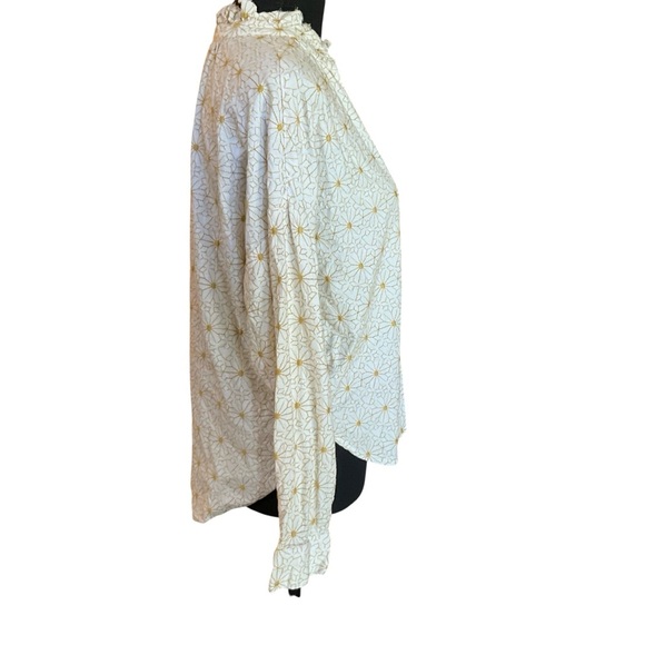Pilcro Embroidered Ruffle Collar Button Blouse Size Small - Picture 5 of 10